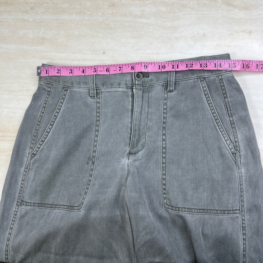 GAP Womens Size 4 Gray Wide Leg Crop High Rise Patch Pocket Denim Pants A36 - Picture 13 of 13
